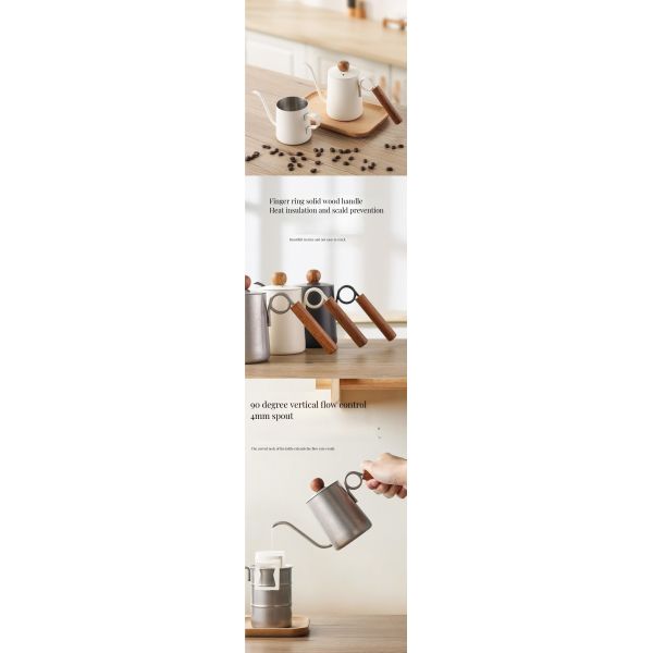 Coffee Making with Stainless Steel Gooseneck Coffee Maker and Long Mouth Drip Spout