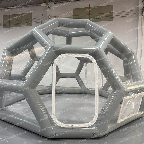 Tente à coupole gonflable transparente de haute qualité scellée à l'air Tente de forme de football Tente de camping en plein air Tente à coupole gonflable