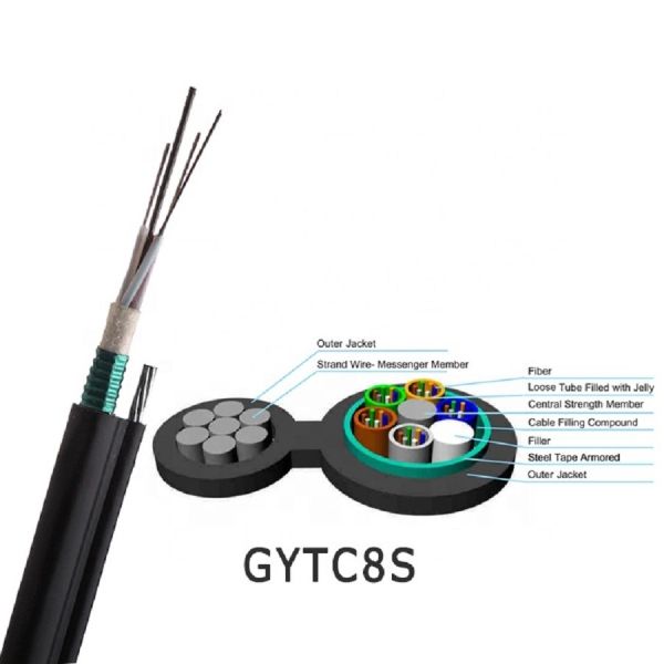 GYTC8S Fig 8 Direct Buried Fiber Optic Cable 24 Core Optical Fiber Cable