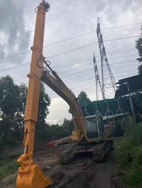 Top Rated Sales Excavator Parts KM150 Clamshell Telescopic Long Reach Arm With Depth 15m