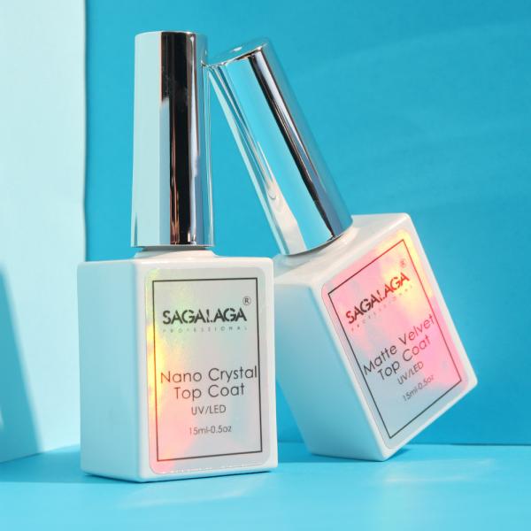 SAGALAGA No Wipe Uv/Led Matte Top Coat Long Lasting Soak Off Gel Polish Top Coat for Nail Supplies Salon and Home