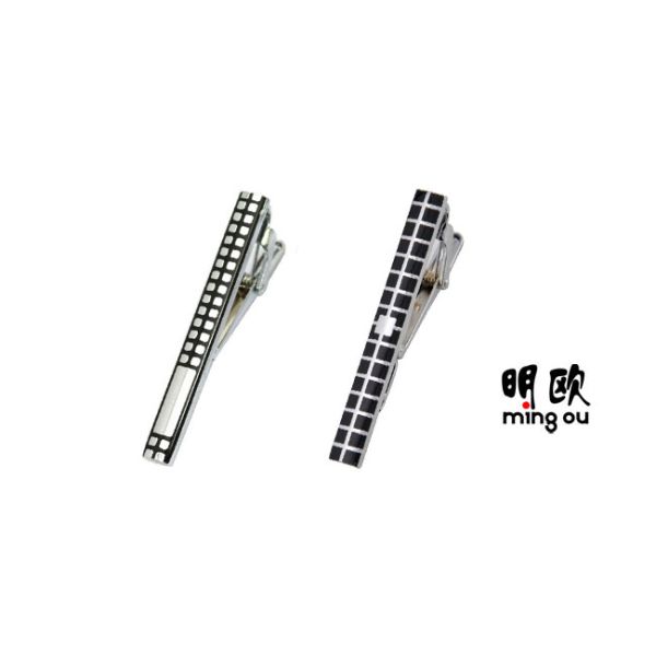 Antique Soft Enamel Tie Clip Mens Tie Bar Shiny Silver Electroplate