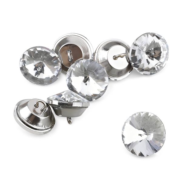 Sofa Cushioned Backrest Decorative Sofa Crystal Buttons Chair Glass Rhinestone Buttons Headboard Sofa Sewing DIY Decorations