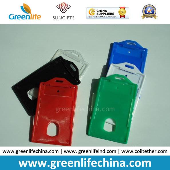 Hard Plastic Blue ID Business Durable Badge Holder W/Clip-on