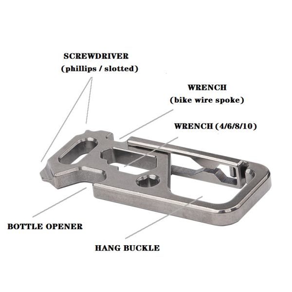 Functional Titanium Keyring Corrosion Resistance For EDC Outdoor Hiking