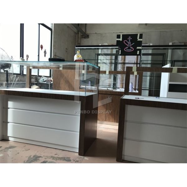 exhibición bloqueable de cristal de Vitrine de la joyería del pedestal T5 LED de la joyería de 500*500m m