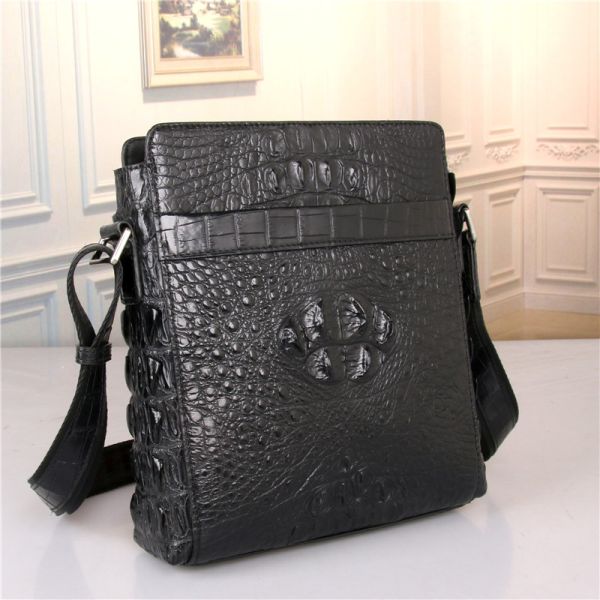Genuine Crocodile Skin Businessmen Small Single Cross Shoulder Bag Real Alligator Leather Male Casual Messenger Bag