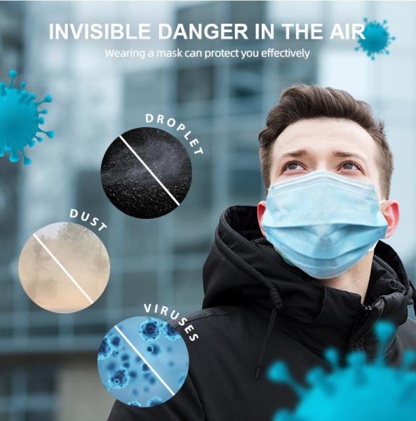 breathable Disposable Medical Face Mask , 3 ply FDA Approved Face Masks