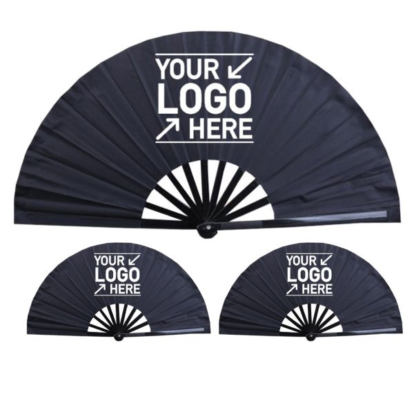 Hot Sale 13 Inch Large PVC Different Colors Rave Bamboo Fans Custom Fan Hand Fan for Party Festival