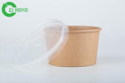 Bacias de sopa 8oz biodegradáveis de papel descartáveis a favor do meio ambiente de kraft com tampa