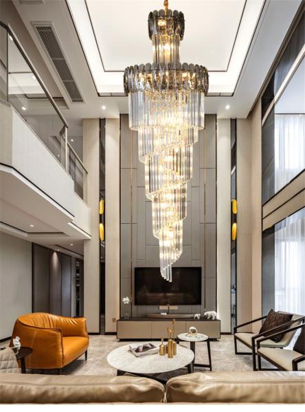 Luxury crystal chandelier for staircase spiral design modern crystal lamp(WH-NC-95)
