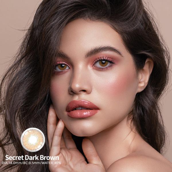 0.08mm Makeup Coffee Natural Black Contacts 1 Year With Lable