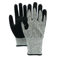 Sandy Nitrile Coated Cut Resistant Gloves , Anti Slip Work Gloves For Construction Worker