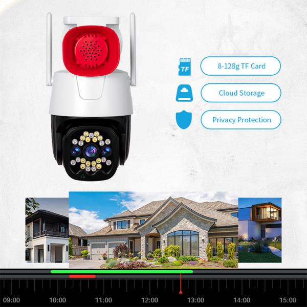 Câmera da trombeta de 2MP/3MP Outdoor Security Wifi com alarme da visão noturna e da voz