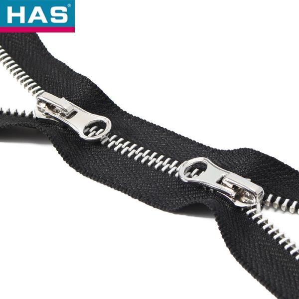 Garment Or Luggage Double-Ended Copper Metal Zipper With Auto-lock Slider 3 5 8 Type