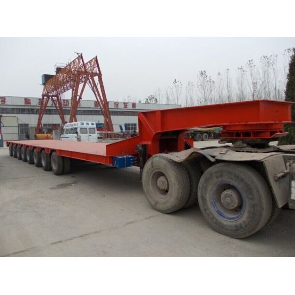 100-тонный отсоединяемый полуприцеп для 5-осевого рулевого прицепа с низкой кроватью