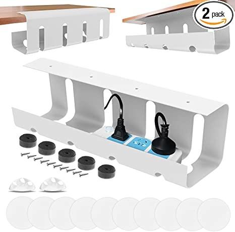 Living Room Desk Cable Tray Single Tier Metal Cable Hanging Brackets for Organization