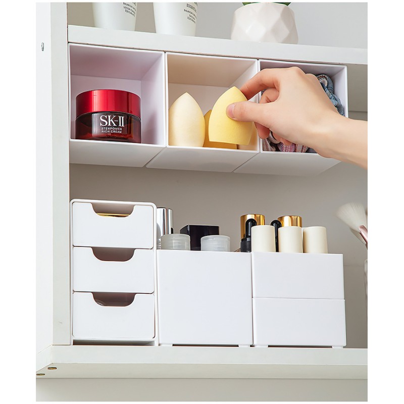 Transparent Multifunctional Acrylic Storage Box Clear Organizer for Makeup Jewelry Contact Lenses Desktop Vanity Organizer