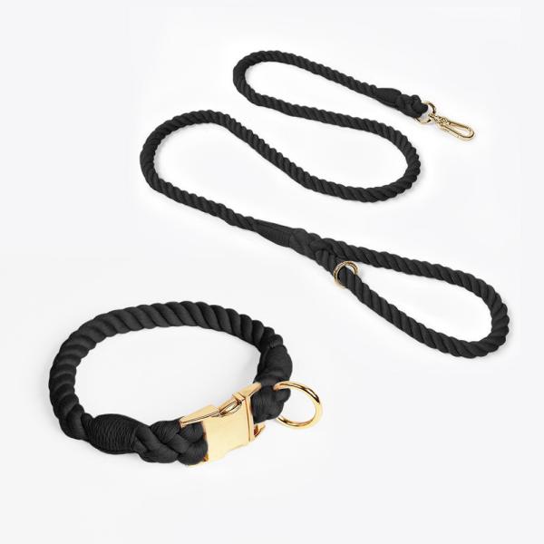 Multicolor Leash Collar Harness Set Walking Cotton Rope Training Dog Leash Collar Set