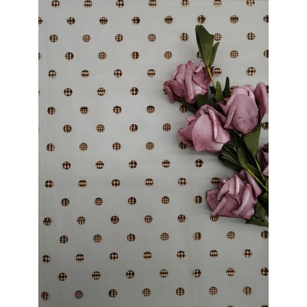 ブラウン女の子の服のための100%のポリエステル140CM群がらせた網のテュルの生地