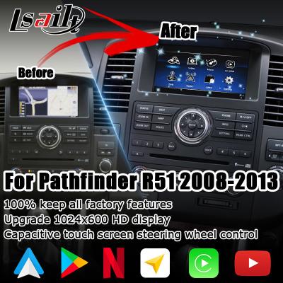 Atualização de tela sensível ao toque HD multi dedo para Nissan Pathfinder R51 carplay android auto