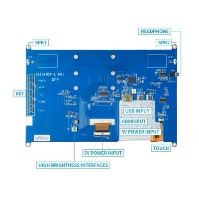 XXT 10.1 Inch IPS HDMI LCD Display with 1024×600 Resolution and Raspberry Pi Compatibility(450/800cd/m² Optional )