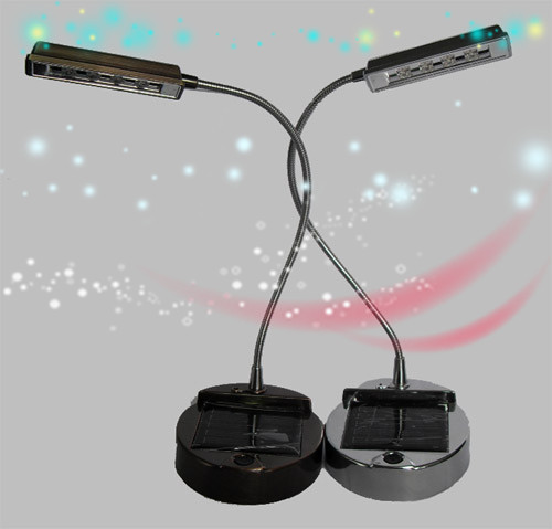 USB Charged 100 * 92 * 260 mm 80mAh / 5.5V Solar Powered LED Reading Lamp