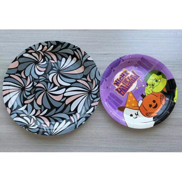 7inch Customizable Disposable Plates Colourful Party Plates for Birthday Party Tableware