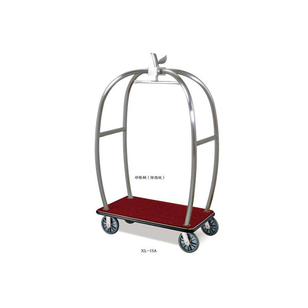 Нержавеющая сталь Kроме/латунные вагонетка багажа гостиницы финиша/тележка багажа завальцовки