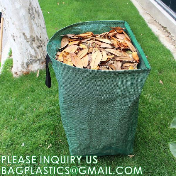 Heavy Duty Home and Yard Waste Bag 48-Gallon Woven Polypropylene, Reusable Lawn and Leaf Garden Bag with Reinforced