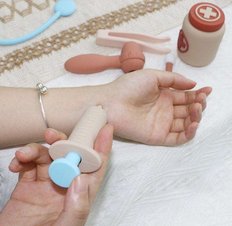 204g Silicone Doctor Toy Set Customized Medical Carry Case For Kids