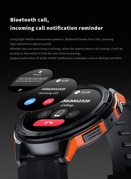 C25 Sport Rugged Outdoor Smart Watch Caso de metal de aviación de 1,69 pulgadas