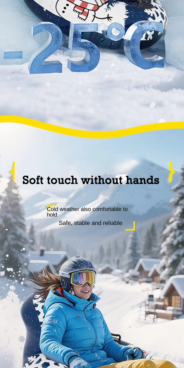 Skiing Circle Inflatable Thickened Environmental Protection PVC Snow Tire Snow Tube Outdoor Adult Backrest Cold-Resistant