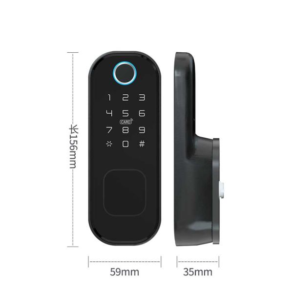 Wireless Smart Fingerprint Door Lock Surface Mounted Rim Door Lock