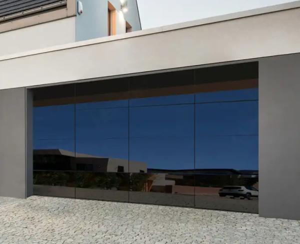 Puerta de garaje transparente con material de vidrio de aleación de aluminio