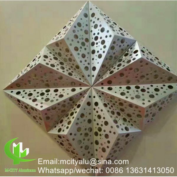 3D Hollow Powder Coated Perforated Aluminum Facade Panel with Customizable Patterns for Exterior Cladding