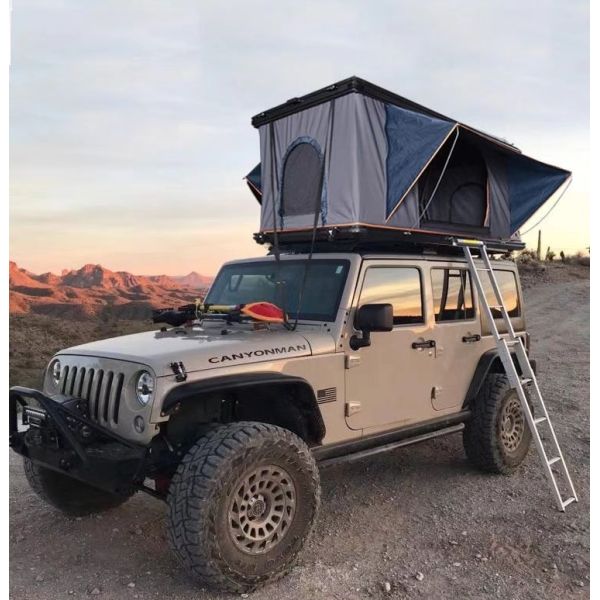Camping Aluminum 3 Person Outdoor Hiking Rooftop Roof Top Car Tent Triangle Clamshell Hard Shell Roof Top Tent Electric