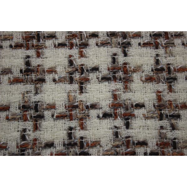 Stock Luxury Yarn Dyed Worsted with Wool Tweed Fabric for Autumn and Winter Dresses Women's Coat Clothing Jack