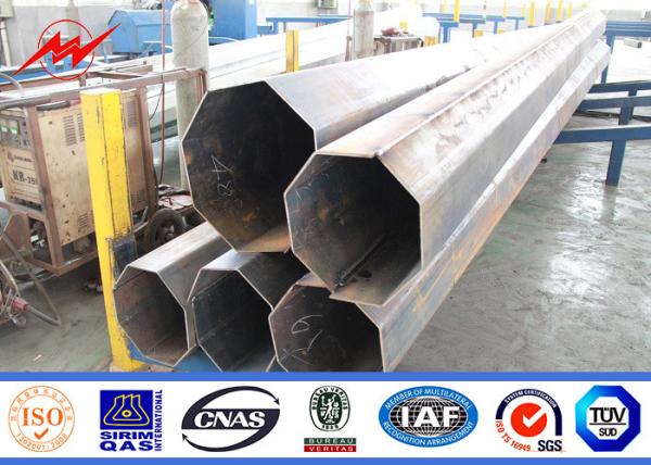 Galvanized Steel Utility Pole 13.4kv Powerful Transmission Line 160 Km / H 30 M / S
