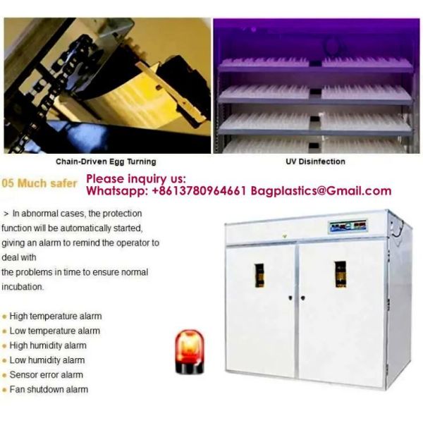 Commercial Poultry Egg Incubator Hatcher Machine Turkey Bird Quail Equipment 5000 Automatic Chicken Solar Egg Incubator Intelligent Control Poultry Chicken Hatchery Machine/Egg Incubator Hatchery