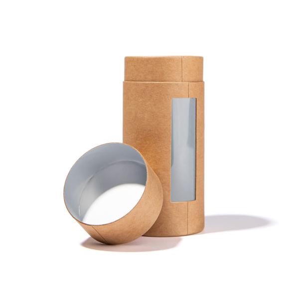 Chocolate Food Grade Kraft Paper Tube with PVC Window Food Tea Paper Box Packaging