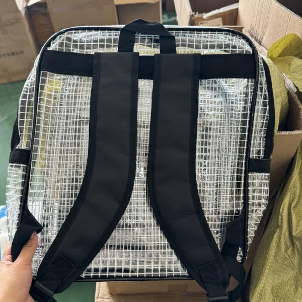 Transparent Anti Static Backpack 40x35x15cm PVC ESD Protective