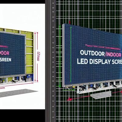 250mm*250mm Panel Size Outdoor Indoor Full Color LED Display Screen with Energy-Saving Display