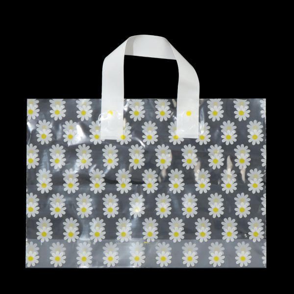 Multiple Patterns Floral Plastic Bags Boutique Gift Bag Clothing Packaging Soft Loop Handle Outdoor Shopping Accessories