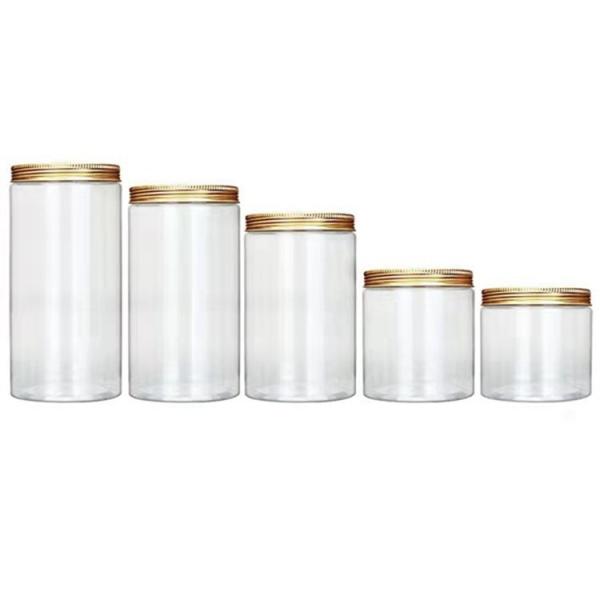 Transparent Aluminium Lid Frosted Plastic Bottles 500g