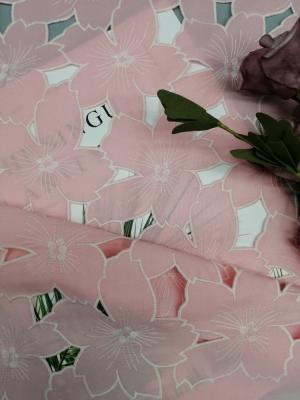 100% Polyester Laser Cut Lace Applique Fabric For Wedding Dress