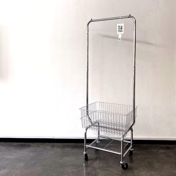 Chrome Laundry Basket Carts Rolling Laundry Cart With Double Pole Rack