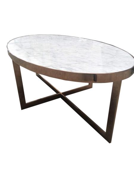 Stone top brass metal finish side table/end table/coffee table for 5-star hotel bedroom