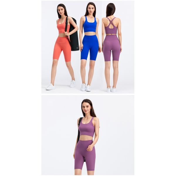 Нажим задней части маслянистой нежности йоги перекрестный вверх по набору 230gsm фитнеса спортзала бюстгальтера энергии RGS