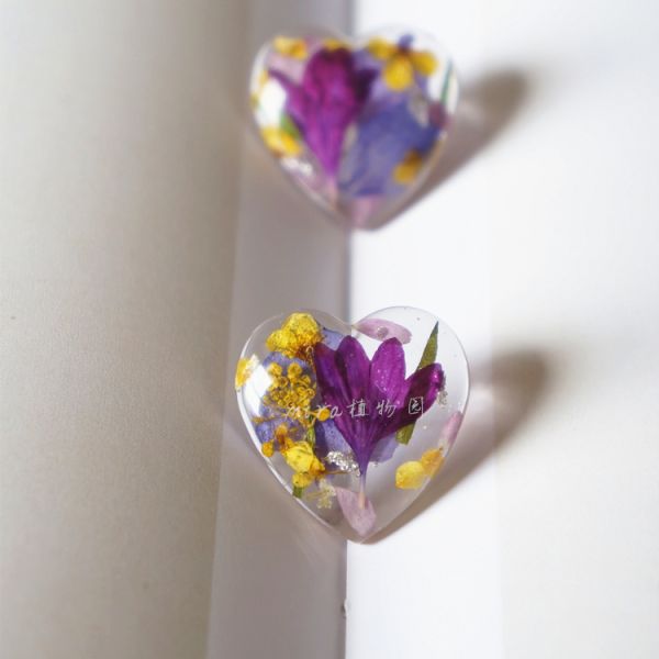 Customized Purple Romance Love Earstud Korea Style Purple Color Earrings Rings With Ball